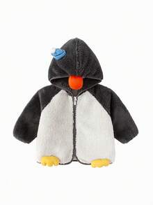 Balabala Baby Fleece Lined Winter Jacket, Thick And Warm, Suitable For Cold Weather - Grayish White - View 1