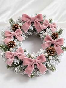 Flocked Ribbon Christmas Ribbon For Gift Box Packaging, Christmas Tree Decoration, Christmas Window Display Decoration, Flocked Satin Ribbon Bow 3/4 Inch X 10 Yards (Multiple Sizes Available) With Paper Spool For Easy Storage - Lotus Root Pink Size 10 - View 2