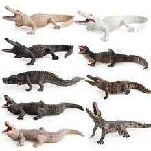 1pc Realistic Crocodile Animal Model Decorative Figurine - Multicolor - View 3
