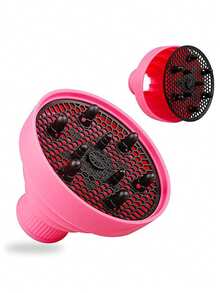 1PC Travel Foldable Hair Diffuser, Portable Collapsible Hair Diffuser Blow Dryer Hood, Retractable Hair Dryer Diffuser, Curly Hair Retractable Dryer, Silicone Diffuser Hood, Large Interface Retractable Diffuser For Curly Hair, Blow Dryer Diffuser Hood, Suitable For Natural Fine And Thick Hair, Universal Blow Dryer Accessory Compatible With Blow Dryers With Nozzles - Telescopic Windshield - View 9
