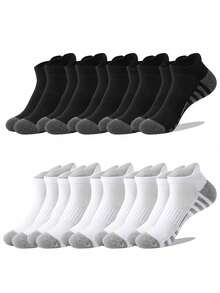 1/5/10/20 Pairs Unisex Moisture-Wicking Breathable Odor-Resistant Soft Comfortable Sports Short Socks, Suitable For Daily Training All Seasons, Christmas Gift - Multicolor - View 4