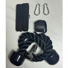 Heavy Duty Gym Cable Attachment Set With Triceps Rope, 2 Workout Handles, Door Anchor For Home Workout, Resistance Training And Pulley System - Black - View 9