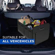 Multifunctional Car Storage Box, Fashionable Large Capacity Passenger Seat Storage Box, Car Organizer/Trunk Storage Box, Oxford Fabric Material, Large Capacity Foldable, Multi-Purpose Trunk Organizer, Easy To Clean Car Storage Solution, Car Interior Organizer Box, Essential Car Storage Box - Suitable For Passenger Seat And Trunk Of Sedan/SUV/MPV - Black - View 6