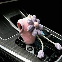 Cute Knitted Flower Car Interior Gear Shift Cover, Soft Plush Car Gear Lever Protector, All-Season Universal, Women's And Girls' Car Interior Decoration Accessory - Multicolor - View 16
