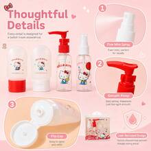 Miniso Hello Kitty Portable Travel 4 Pieces Set, Lovely Cartoon Toiletry Storage Bag, Waterproof Lightweight Organizer, Cosmetic Skincare Container For Outdoor Trip, Business Travel And Vacation(1 PC) - Multicolor - View 3