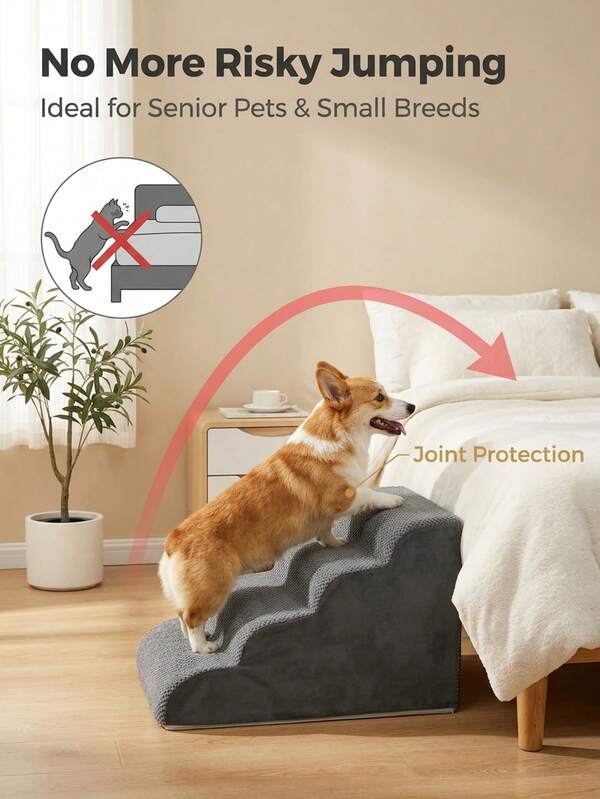 Pet Ramp Stairs Non-Slip Removable Washable Foam Steps For Senior Small Dogs Sofa Bed Side Climbing Ladder