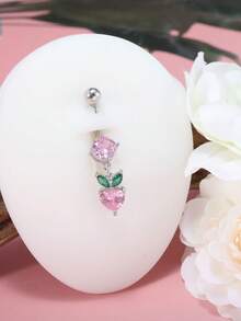 Cute Cherry Belly Button Rings For Women Dangly Belly Piercing Jewelry Navel Ring Pearl Heart Dangle Belly Button Piercings Daily Gift Party - Belly Button Ring - View 5