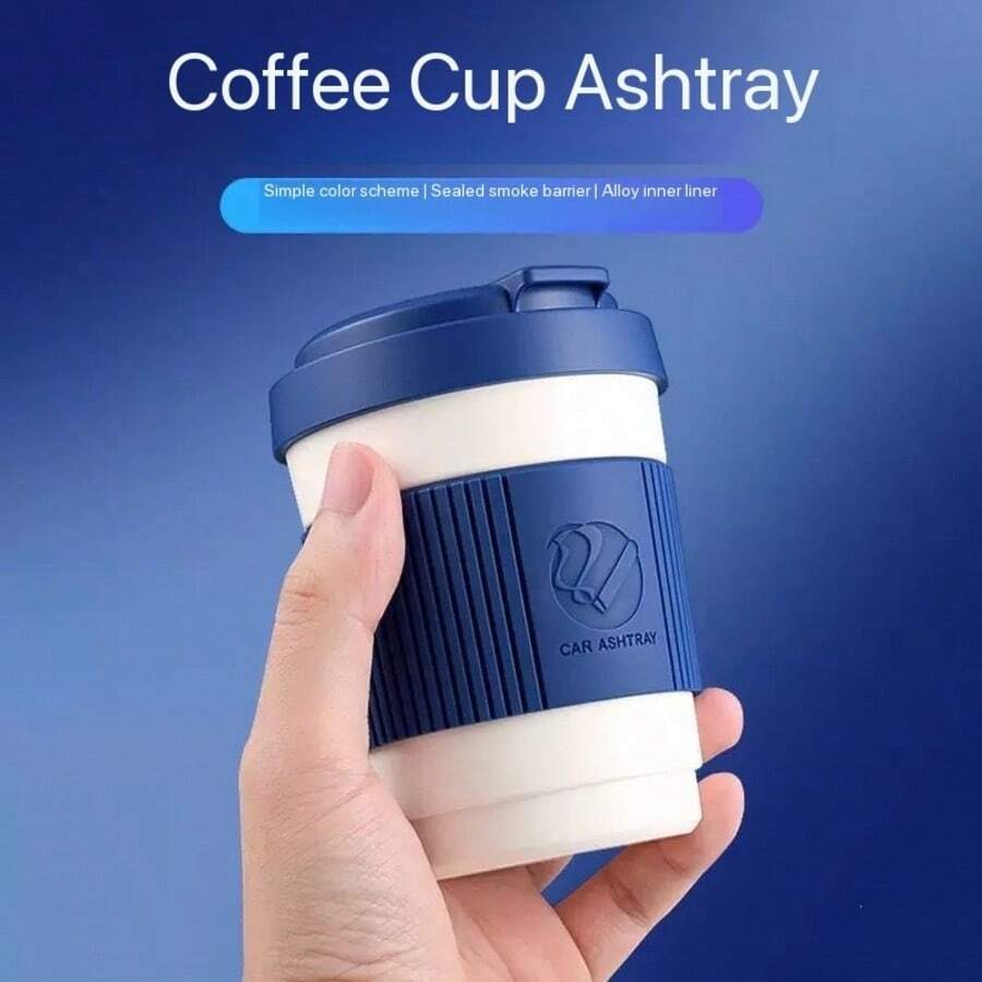 Car Ashtray Creative Multifunctional With Lid Automatic Car Ash Collector High-End Storage Item Car Coffee Cup Ashtray Metal Inner Liner Anti-Ash Fly With Lid Creative Personalized High Aesthetic One-Click Opening