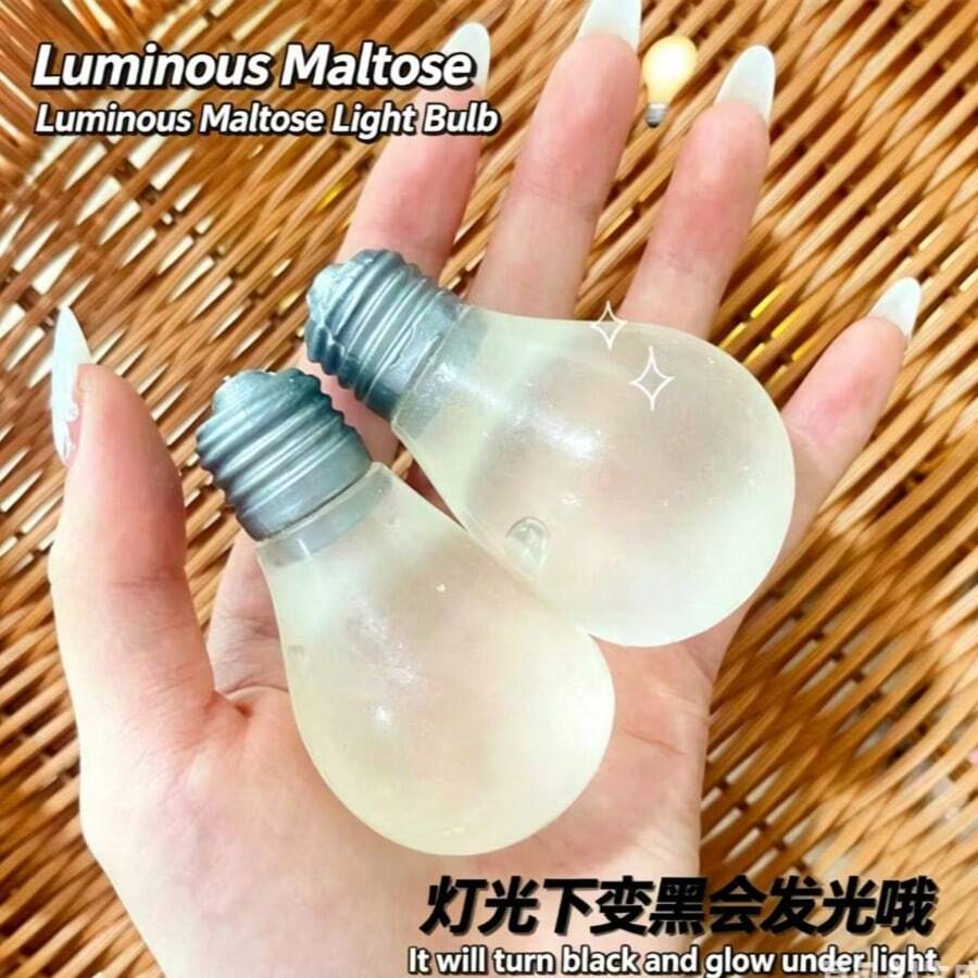 1pc Light Bulb Shaped Funny Prank Gift, Suitable For Children, Teenagers And Adults - Color Changing Marshmallow Texture Glowing Squeeze Toy - Slow Rebound - Deformable - Stress Relief Toy - Squishy - Stress Relief - Birthday Gift - Holiday Gift - Gift - Present - Multicolor - View 1