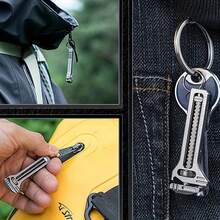 Multifunctional Mini Wrench, Adjustable Small Wrench With Window Breaker, Bottle Opener And Screwdriver, Pocket Tool With Caliper Keychain, New Portable Multifunctional Micro Caliper Adjustable Wrench EDC Mini Wrench Multifunctional Keychain Small Board - A - View 7