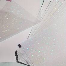 50 Sheets A6(4.1 X 5.8 Inches) Size Star Transparent Holographic Laminate Sheets, Self-Adhesive Waterproof Vinyl Sticker Paper For DIY Crafts - Star - View 4