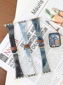 1pc Horseshoe Buckle Premium Leather Watch Band, Compatible With Apple Watch, Fits 42mm, 38mm, 40mm, 41mm, 44mm, 45mm, 46mm, 49mm Sizes. Fashionable Smartwatch Replacement Strap, Suitable For Apple Watch Series Ultra2, Ultra SE2, SE 10, 9, 8, 7, 6, 5, 4, 3, 2, 1, Unisex, Perfect As A Back To School Gift For Students. - Royal Blue - View 8