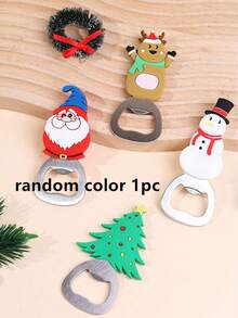 1 buah Pembuka Botol Bertema Natal (Dengan Fungsi Magnet Kulkas) - 4 Desain Lucu (Santa Claus, Manusia Salju, Rusa Kutub, Pohon Natal), Alat Bar Stainless Steel, Aksesori Pesta yang Menyenangkan, Hadiah Liburan yang Sempurna - bawaan - View 15