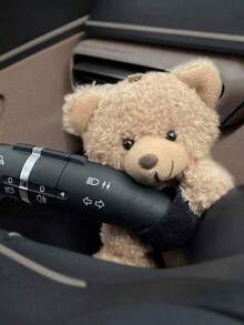 Car Interior Gear Shift Lever Decor, Fashionable Creative Women's Gear Shift Decor, Can Be Installed On Gear Shift Lever, Turn Signal Lever Or Wiper Lever, Soft Panda Decor Piece, Easy To Install, Suitable For Most Car Models - A - View 3
