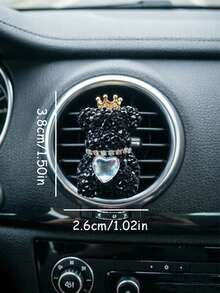 1件/2件裝 水鑽皇冠熊汽車出風口夾，愛心裝飾汽車出風口車內飾配件 - A - 查看 2