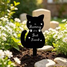 Pet Cemetery Memorial Stake Decor, Small Animal Grave Marker, Wrought Iron Memorial Plaque, Outdoor Garden Stake - Black - View 4