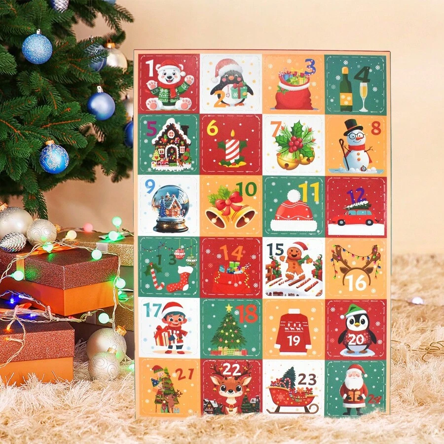 5/10 Pcs Christmas Empty Advent Calendar 24 Days DIY Advent Countdown Gift Boxes Christmas Cardboard Number Boxes Countdown Calendar For Xmas Holiday Party Decor - Gift Box - View 1