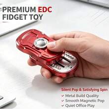 Spinner da dito meccanico a cricchetto magnetico, giocattolo portatile antistress con click per adulti, piccolo gadget EDC - Rosso - Visualizzare 1