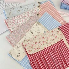 1 buah Tas Gulung Anak-anak Motif Bunga Kotak-kotak Pastoral, Tas Penyimpanan Alat Rias Portabel dengan Pita, Mudah Dilipat dan Disimpan, Cocok untuk Perjalanan Sehari-hari dan Penyimpanan Alat Rias Saat Bepergian - MultiWarna - View 4
