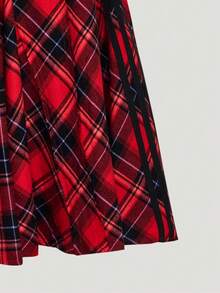 Adidas Originals Women's VDAY SKIRT Plaid Sports Skirt KT6382 - Red and Black - View 7