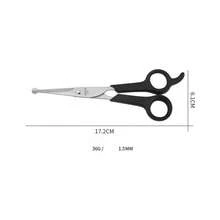 Pet Grooming Scissor Set, Suitable For Dogs And Cats, Round Head Design, Stainless Steel Material, Can Trim Dog Eyes, Household Professional Pet Grooming Tools - Suitable For Large And Small Animals - Black - View 8