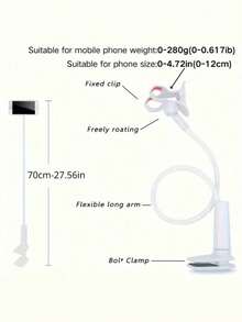 1pc 360 Degree Rotating Tablet/Phone Stand, Spiral Base Slouchy Holder, Bed/Desk/Cruise Ship Phone/Tablet Mount (For Kindle, Smartphone) - Multicolor - View 16