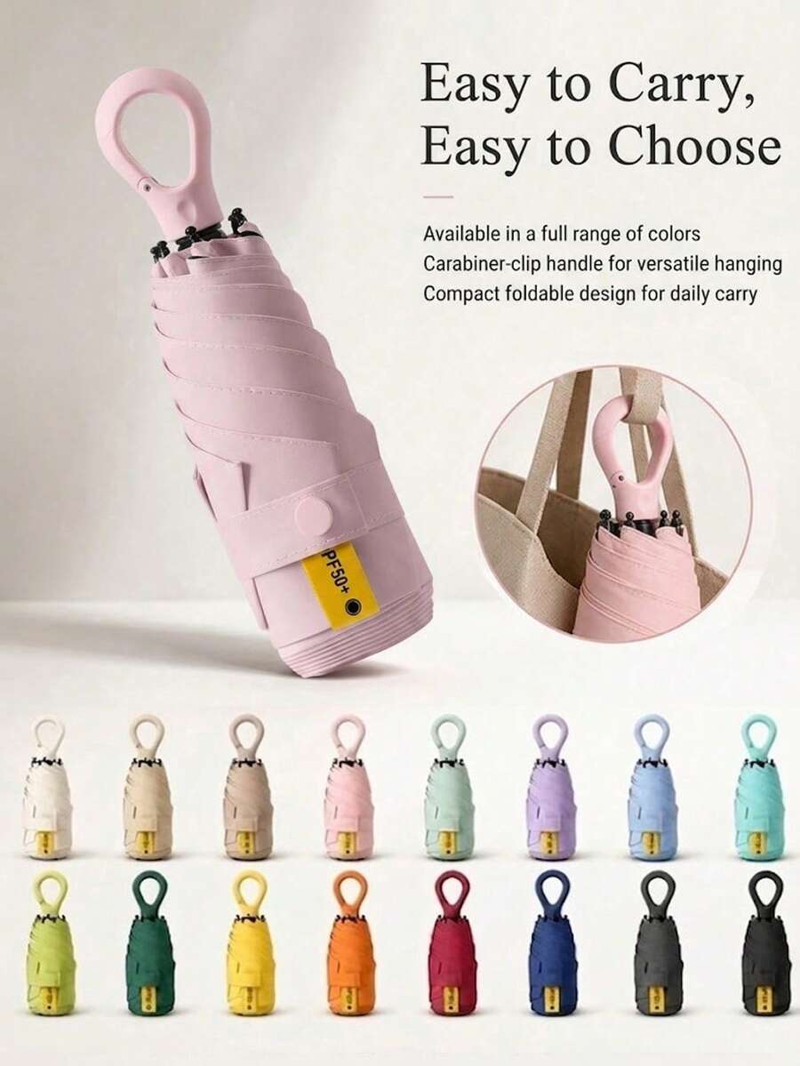 Mini Folding Umbrella, Pocket Size Waterproof Portable Travel Umbrella, Mini Travel Umbrella, Women's Essential Travel Accessory, Mini Travel Accessory Set - Multicolor - View 1