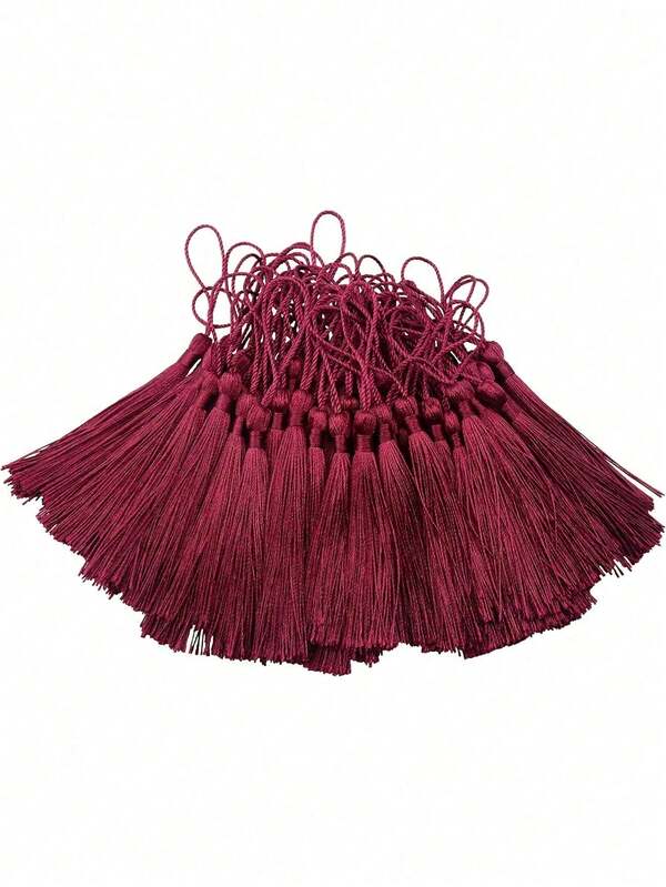 20/50/100pcs 13cm (5 Inch) Smooth Silk Thread Bookmarks With Tassels, 2 Inch Hanging Cord Loop And Small Chinese Knot, Suitable For Jewelry Making, Souvenirs, Bookmark Making, Handmade DIY