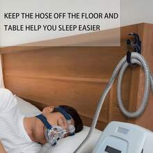CPAP 呼吸機掛鉤 床邊 CPAP 管子收納架 防滑功能 穩固防纏繞呼吸管與頭帶收納架 幫助改善睡眠 實用掛鉤 - 查看 2
