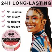 Goiple 80g Edge Control Wax, Strawberry Scent, Strong Hold Gel, Enriched With Moroccan Argan Oil And Olive Oil, Non-Greasy, No Flaking, No Residue, Long-Lasting Hold, Anti-Frizz, Professional Styling Gel, Suitable For Braiding, Set Includes Multi-Function Edge Control Brush With Replaceable Brush Head - Full Size - View 3