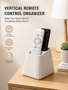 1pc Vertical Remote Control Holder, Decorative Storage, Vertical Stripe Design, Easy Access, Suitable For TV, Air Conditioner And Other Household Remote Control Storage, Dorm Storage, Desktop Organization, Best Gift For Friends - Multiple Styles - View 2