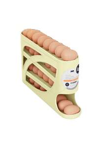[Rolling Egg Rack]Rolling Egg Rack - Space-Saving Side Door Design, Durable Plastic Material, Smooth Glossy Finish, Convenient Handle | Modern Kitchen Accessory | Suitable For Kitchen And Refrigerator Storage - Multicolor - View 11