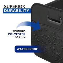 Multifunctional Car Storage Box, Fashionable Large Capacity Passenger Seat Storage Box, Car Organizer/Trunk Storage Box, Oxford Fabric Material, Large Capacity Foldable, Multi-Purpose Trunk Organizer, Easy To Clean Car Storage Solution, Car Interior Organizer Box, Essential Car Storage Box - Suitable For Passenger Seat And Trunk Of Sedan/SUV/MPV - Black - View 3