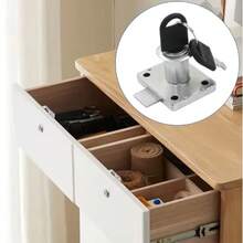1/2Set Drawer Lock With Key, Used For Bedside Tables, Wardrobes, Office And Household Furniture Locks - A - View 3