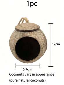 1pc Handmade Bird Nest Garden Decor, Brown Coarse Woven Straw Bird Nest, Suitable For Pet Birds Or Parrots, Natural Small Pet Bird Nesting Pad, Nest, Bed, Anti-Pecking Warm Pad, Suitable For Parrots, Budgies, Long-Tailed Parrots, Canaries, Round Warm - Y - View 14