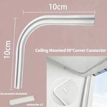 Adhesive Curtain Track For Smooth Ceiling Or Wall - Ceiling Curtain Track, Curtain Rod, Ceiling And Wall Installation, Window, Shower Curtain, RV, Dorm, Adhesive Curtain Rod (Non-Flexible), Length Can Be Spliced And Cut - 1PC - View 20
