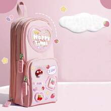 Creative Telescopic Pencil Case School Stationery Storage Bag Cute Solid Color Pencil Pouch Cute Pencil Holder Student Gift Pencil Bag - Single Piece - View 10