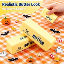 1pc Butter Squishy Toy, One Size, Random Shipment, Realistic Butter Squeeze Toy, Halloween Slow Rebound Fidget Toy, Halloween Prank Toy, Realistic Food Squishy, Halloween Gift/Halloween Decoration/Monster Squishy - Multicolor - View 2