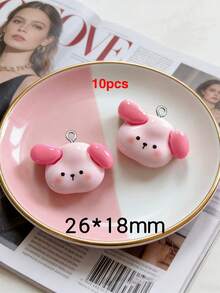10/20/100pcs Cute Animal Puppy Elephant White Bear Pendant Charms DIY Handmade Keychain Bag Charm Accessories Decor - Multicolor - View 26