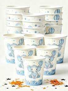 12/24pcs Disposable Party Tableware Paper Cup Set - Multicolor - View 2