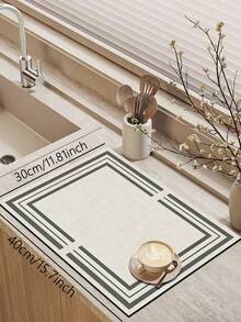 1pc Modern Minimalist Double Layer Geometric Frame Line Floor Mat, 3.5mm, Cuttable, Kitchen Non-Slip Mat, Absorbent And Dirt-Resistant, Suitable For Kitchen, Bathroom, Entrance, Living Room, Bathroom Floor Mat, Hallway Carpet, Outdoor Garden Door Mat. - Multicolor - View 16