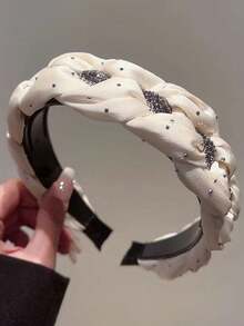 2/1pc Exquisite Rhinestone Headband, Versatile High-End Outdoor Headpiece For Women, Elegant High Crown Hair Accessory, Essential For Face Washing, Women's Hairstyle Accessory - Multicolor - View 9