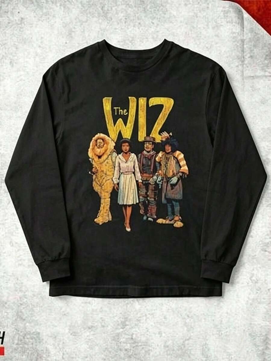 Vintage Retro The Wiz 70s Unisex T-Shirt Unisex T-Shirts For Summer Outings - 黑色1 - 查看 1