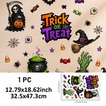 SUPSTICKER 1 Buah Stiker Dinding & Jendela Halloween, Desain Trick-Or-Treat yang Lucu dan Menyeramkan, Stiker PVC Perekat Mandiri yang Dapat Dilepas untuk Dekorasi Pesta Rumah, 3 Gaya - MultiWarna - View 12