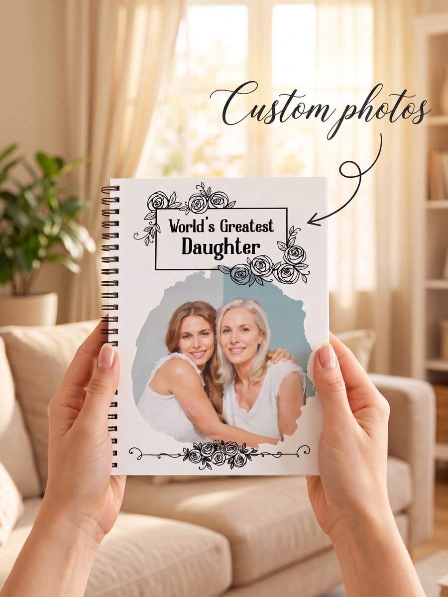 1pc Custom Photo Spiral Notebook, Notebook For Notes, Drawing, Travel Diary, And Meaningful Gift,Customized Hardcover Notebook For Writing, Sketching, School, Office, And Sentimental Gift - Multicolor - View 1