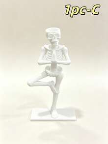 1/3pcs Vintage Funny Skeleton Figurine Succulent Planter, Halloween Multiple Yoga Pose Bone Sculpture Flower Pot, Niche Art Desktop Decor, Suitable For Air Plant Micro Landscape Decoration Container - Yoga Skeleton - View 12