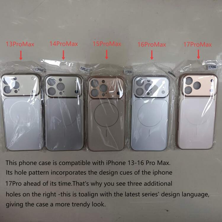 Apple 18 超薄金屬 PC 磁吸手機殼，相容 iPhone 18 Pro Max 18 Pro 17 Pro Max 16 15 14 13，附鏡頭保護背蓋，Apple 18 手機殼，Apple 17 手機殼，快速轉換防摔手機殼，手機配件 - 櫻桃紅 - 查看 10