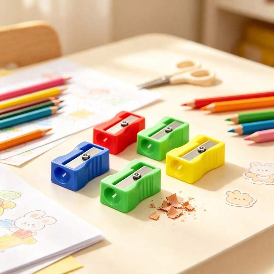 單孔鉛筆削筆器,高品質學生用鉛筆削筆器,可將鉛筆削至極細尖端,耐用且易於清潔,小巧便攜,適合辦公室與居家桌面,簡約時尚,小學單孔手動鉛筆削筆器,眉筆削筆器,辦公桌用品,彩色口袋迷你手持鉛筆削筆器,返校必備辦公配件-隨機顏色與款式 - D - 查看 1