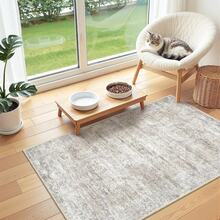 Alfombra de pasillo antideslizante para dormitorio, alfombra lavable con reverso de goma - Alfombra suave de pelo corto para cocina, lavandería, baño (61 x 244 cm, beige/marfil) - Granate - Ver 4
