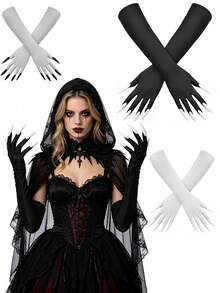 1Pair D EXCEED Halloween Cosplay Costume Accessory Claw Gloves For Unisex Witch Demon Cosplay Performance Masquerade Bachelorette Halloween Photo Shot - Multicolor - View 2
